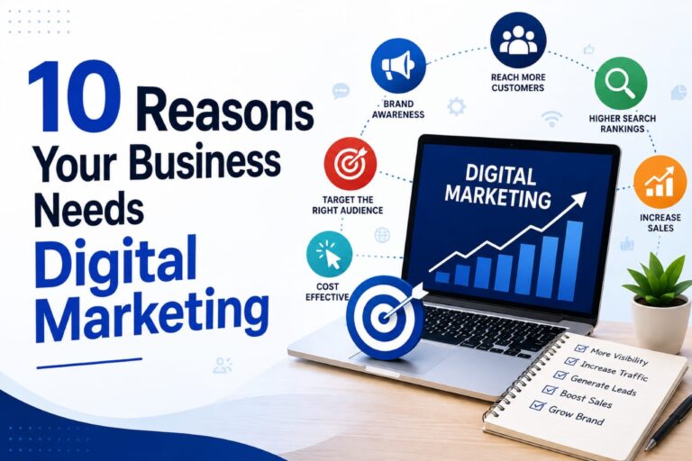 Business owner reviewing digital marketing strategy