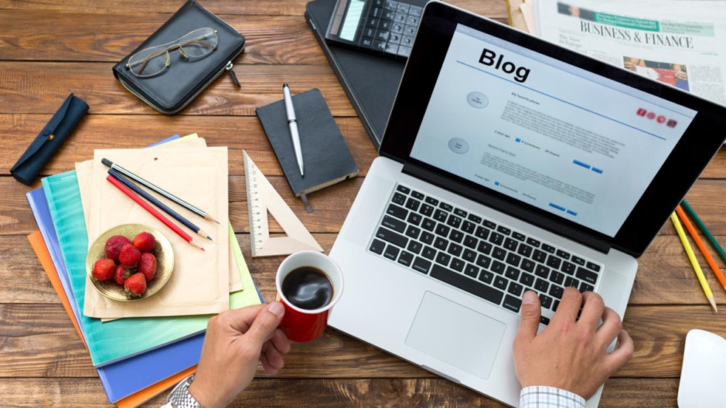 Top Online Business Ideas for Beginners in 2026 Content creator working on a blogging website from home