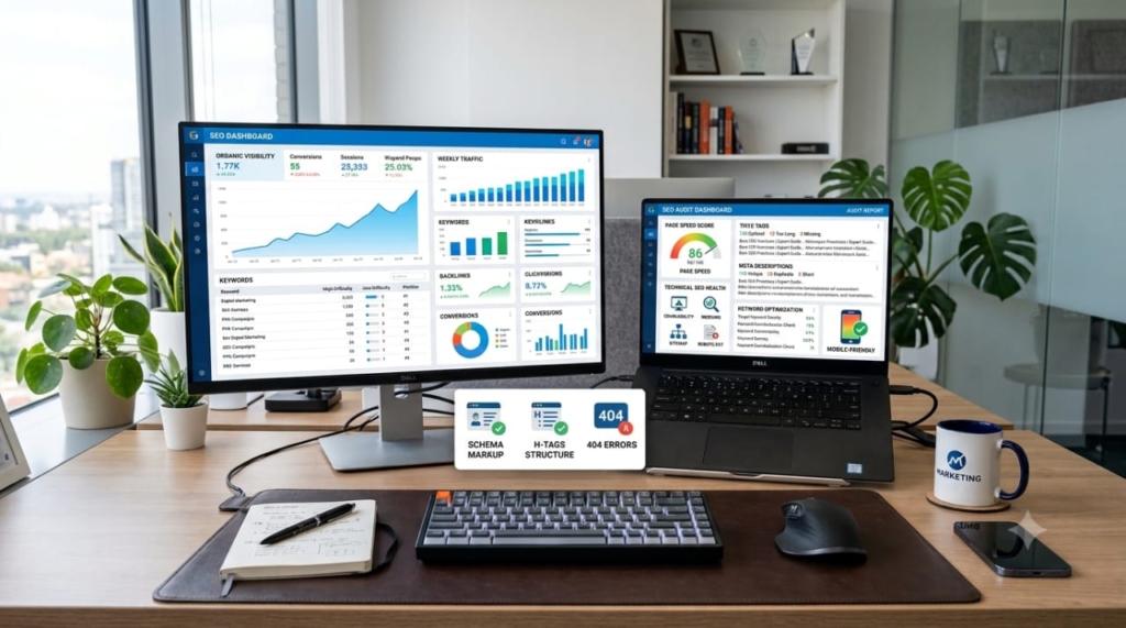 How to Rank on Google Faster in 2026: A Complete SEO Guide for Beginners and Businesses Professional Dashboard that improve the aims of How to Rank on Google Faster
