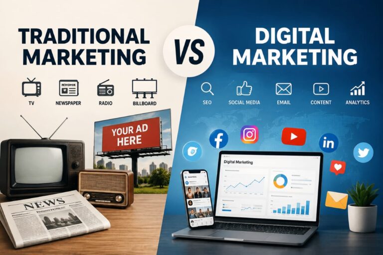 Comparison of traditional and digital marketing methods