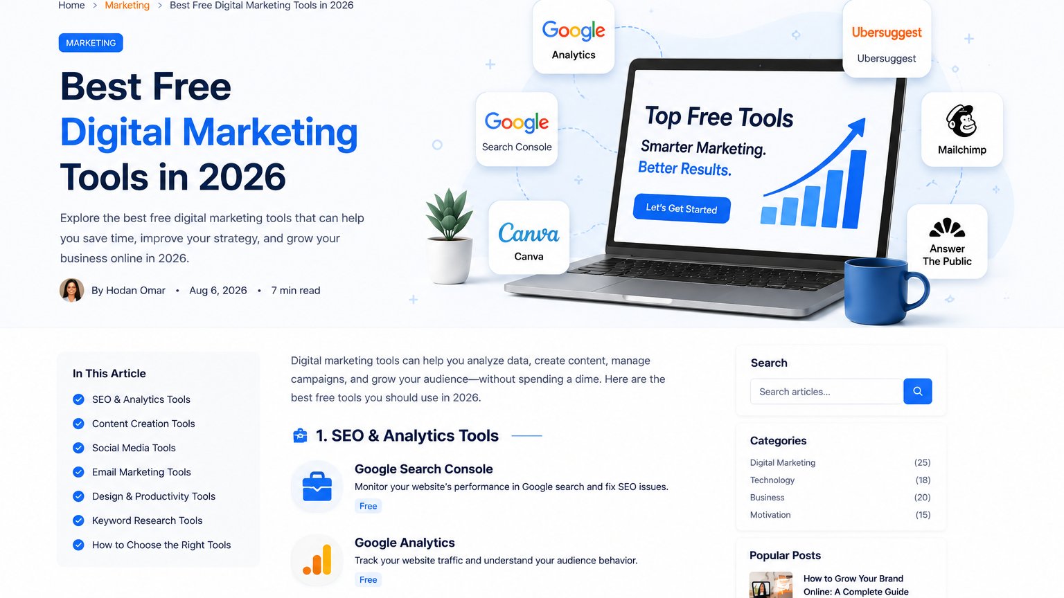 free digital marketing tools dashboard 2026