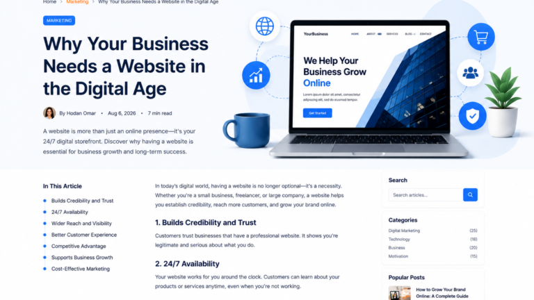small business owner building a website